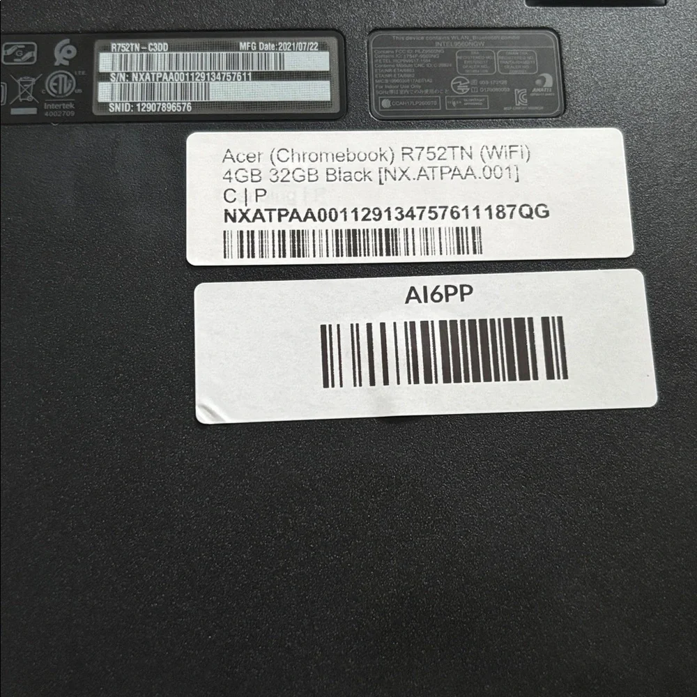 Acer Chromebook with Black Finish